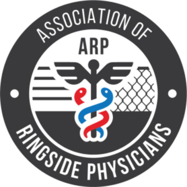 Logo of the Association of Ringside Physicians with medical symbols and text.